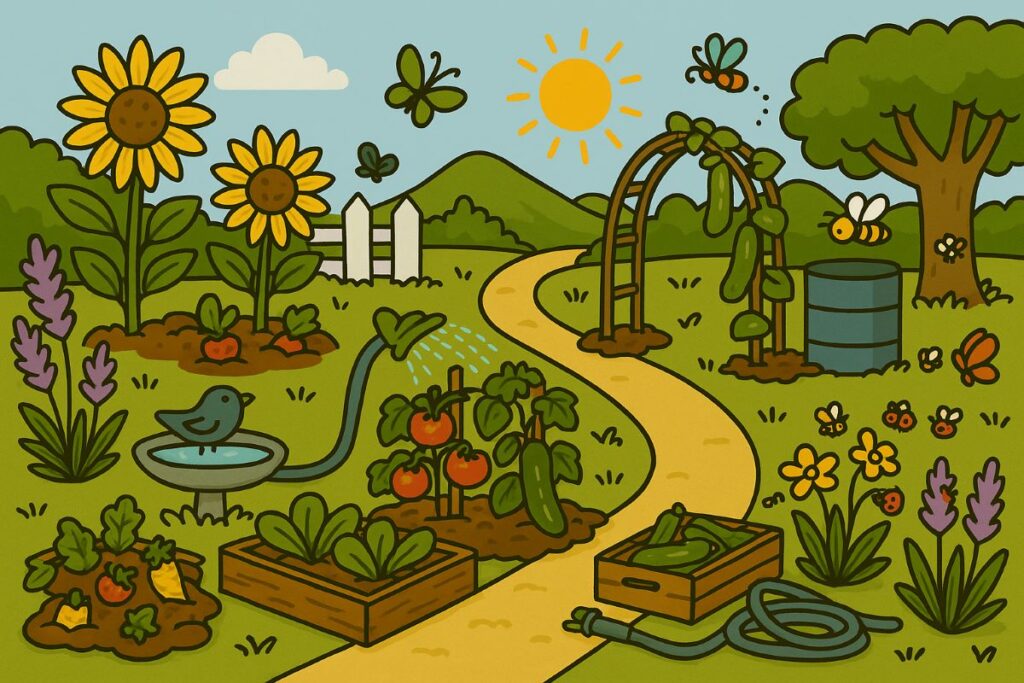 Gartenarbeit im Juli