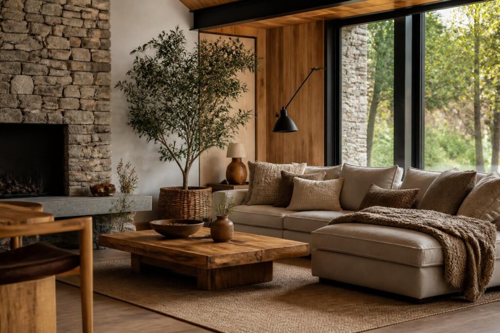Naturmaterialien im Wohnraum: Holz, Stein und Textilien clever kombinieren